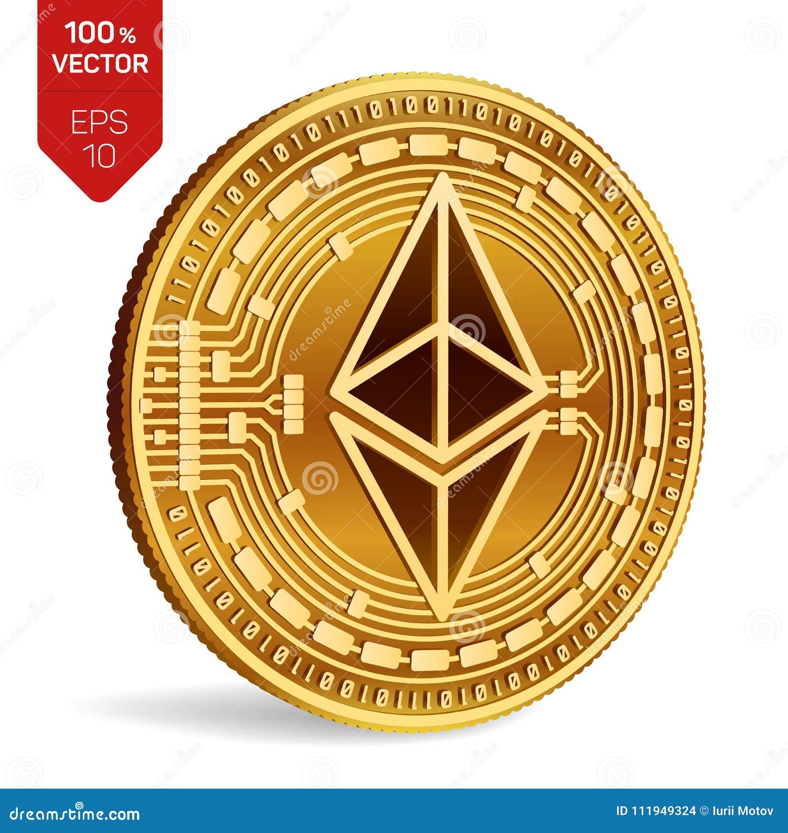 Ethereum. 3D Isometric Physical Coin. Digital Currency ...