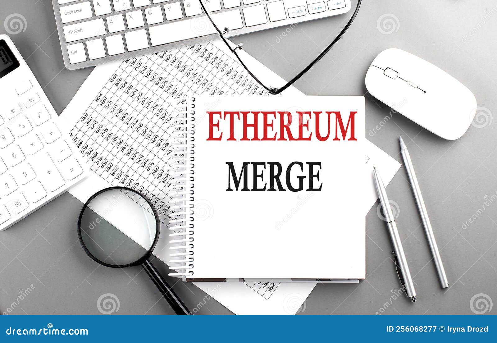 ETHEREUM MERGE Text on Notepad on Chart with Keyboard and Calculator on  Grey Background Stock Image - Image of chain, merge: 256068277