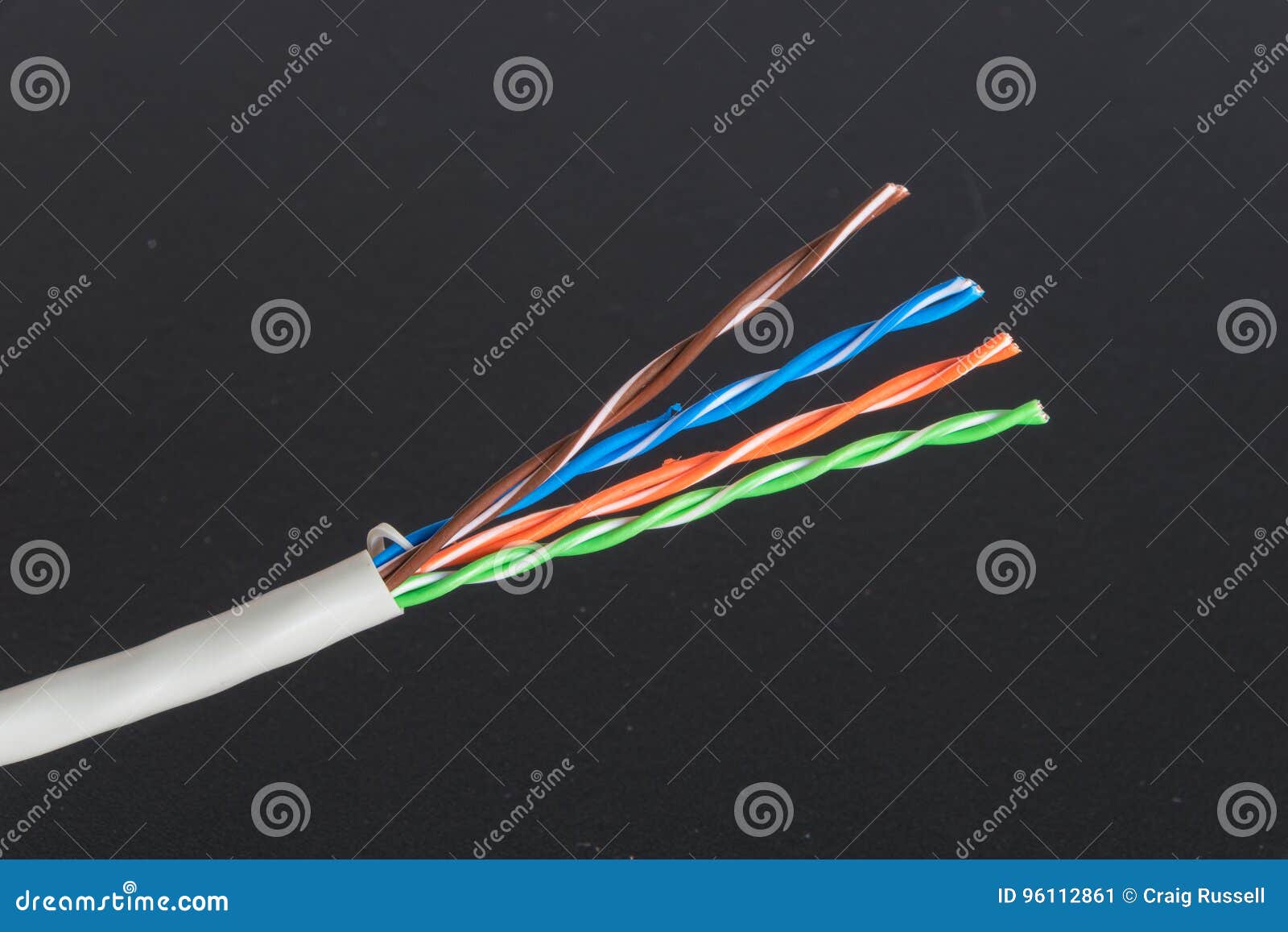 Cable Showing Twisted Pairs Stock Image Image of closeup, strip 96112861