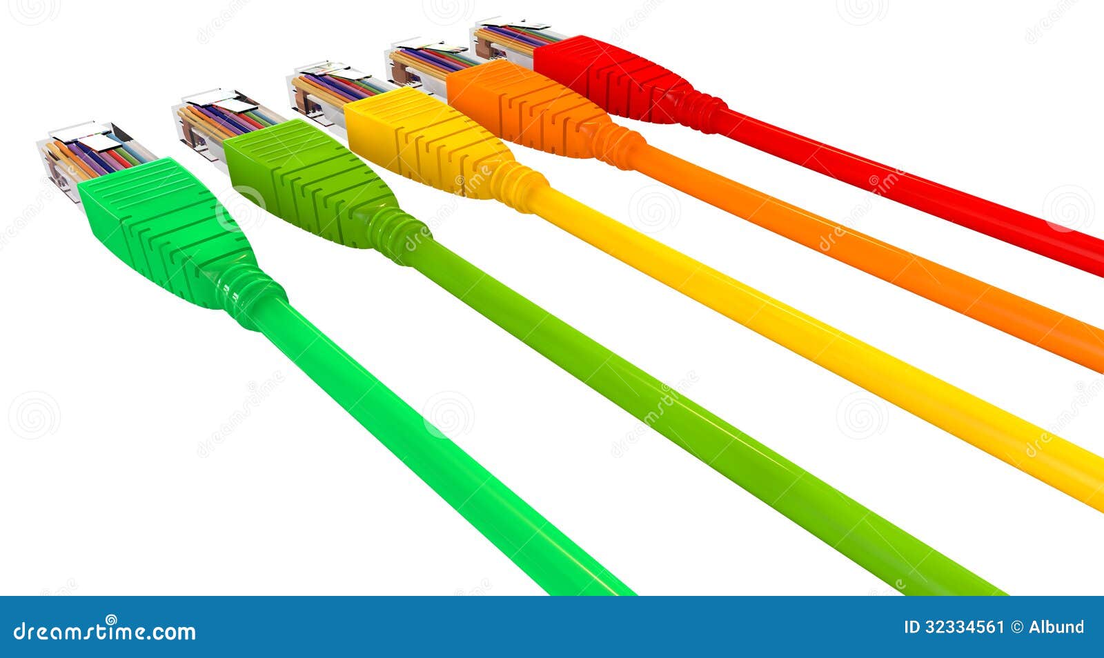 Cables Unplugged Colors Pointing Away Close Stock Illustration