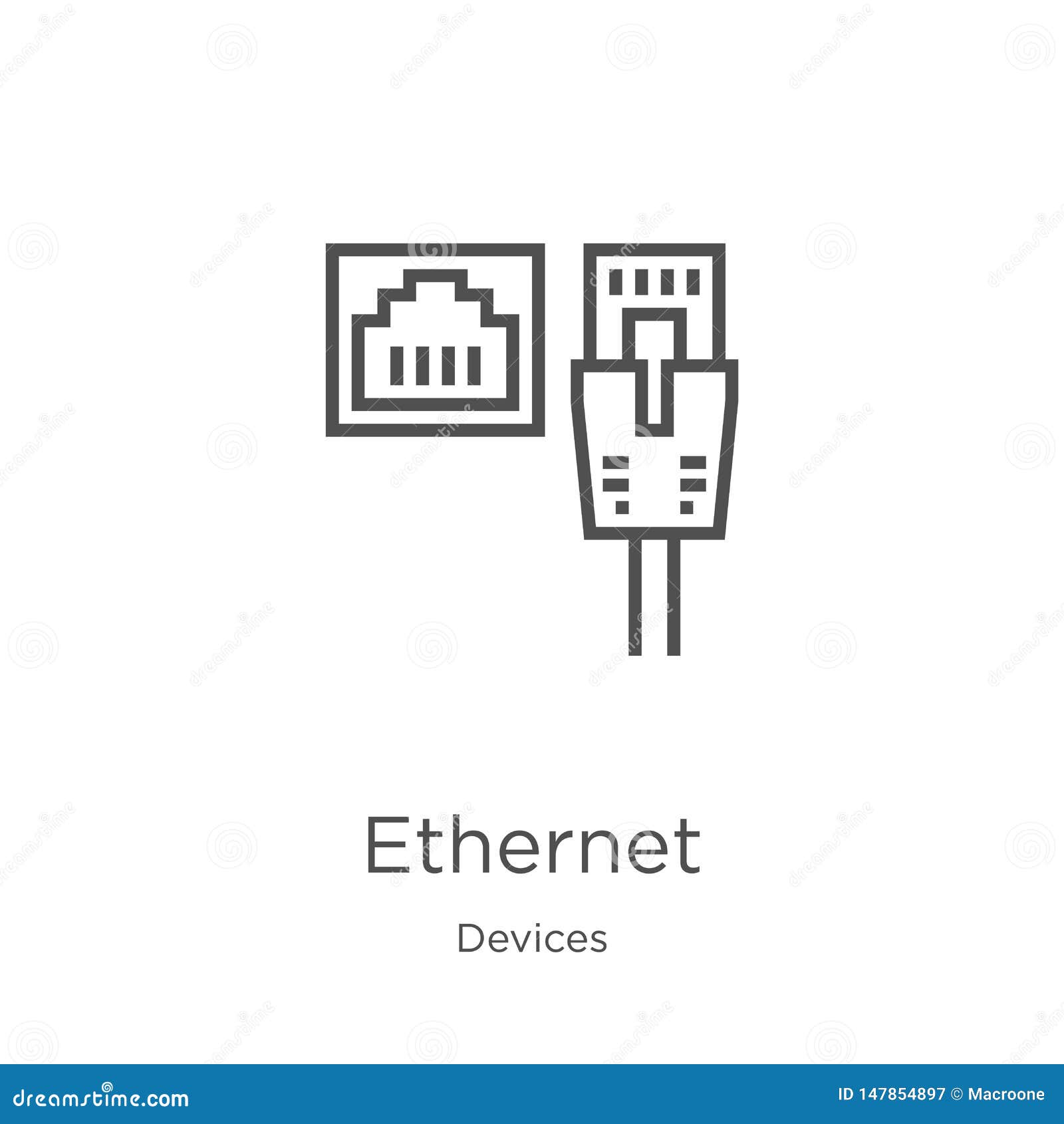 ethernet icon  from devices collection. thin line ethernet outline icon  . outline, thin line ethernet