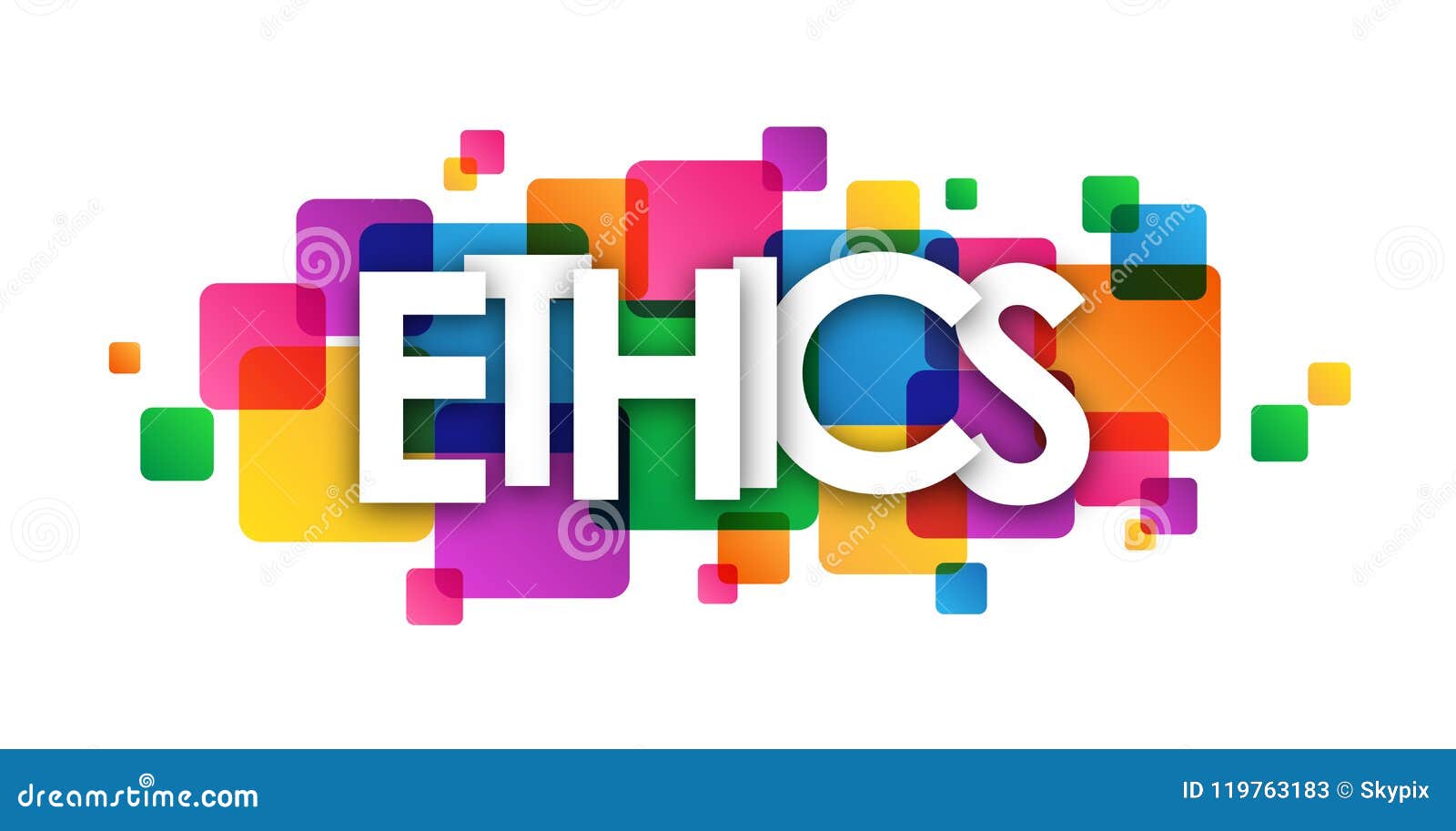 ethics colorful overlapping squares banner