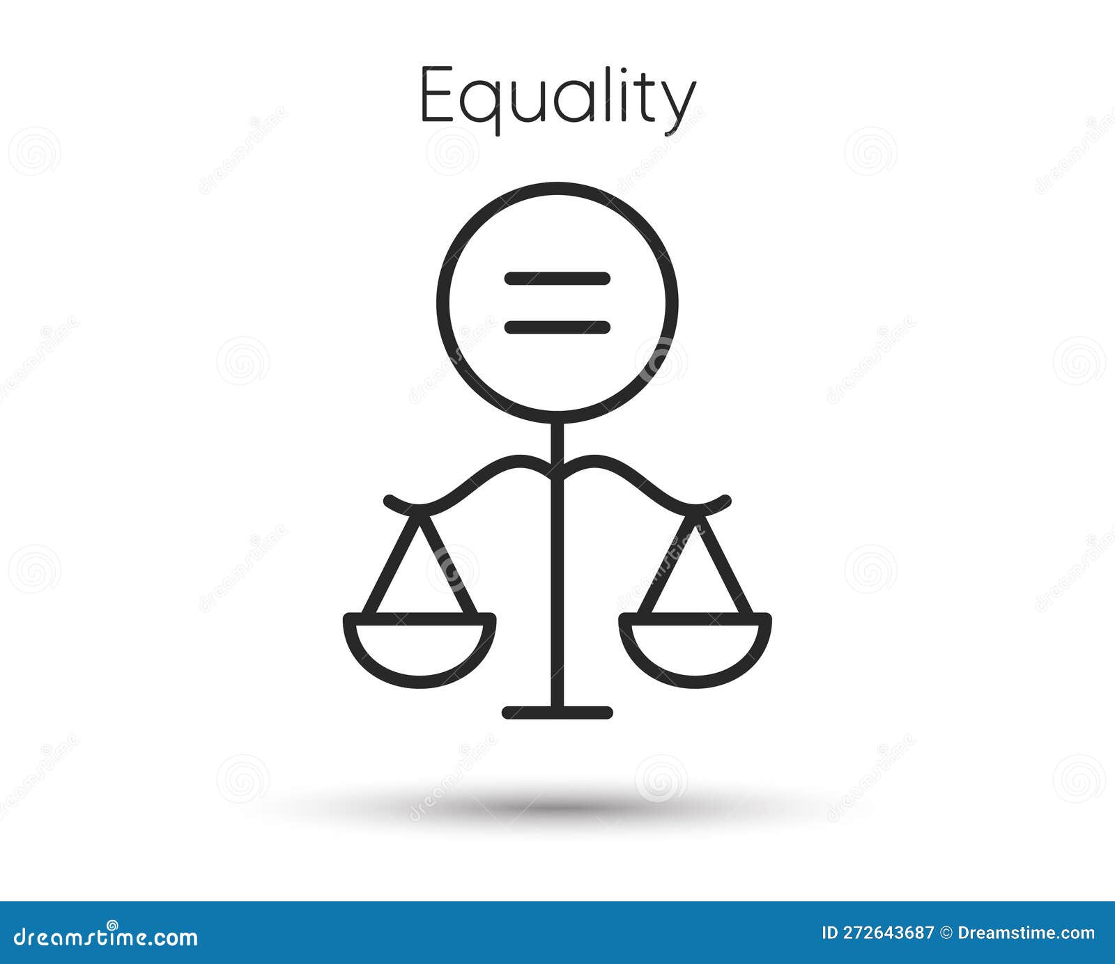 Ethics Line Icon. Equal Balance Scale Sign. Gender Equality Symbol