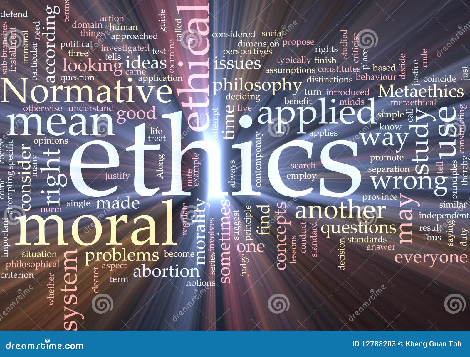 Ethics Word Cloud Glowing Stock Illustration Illustration Of Light