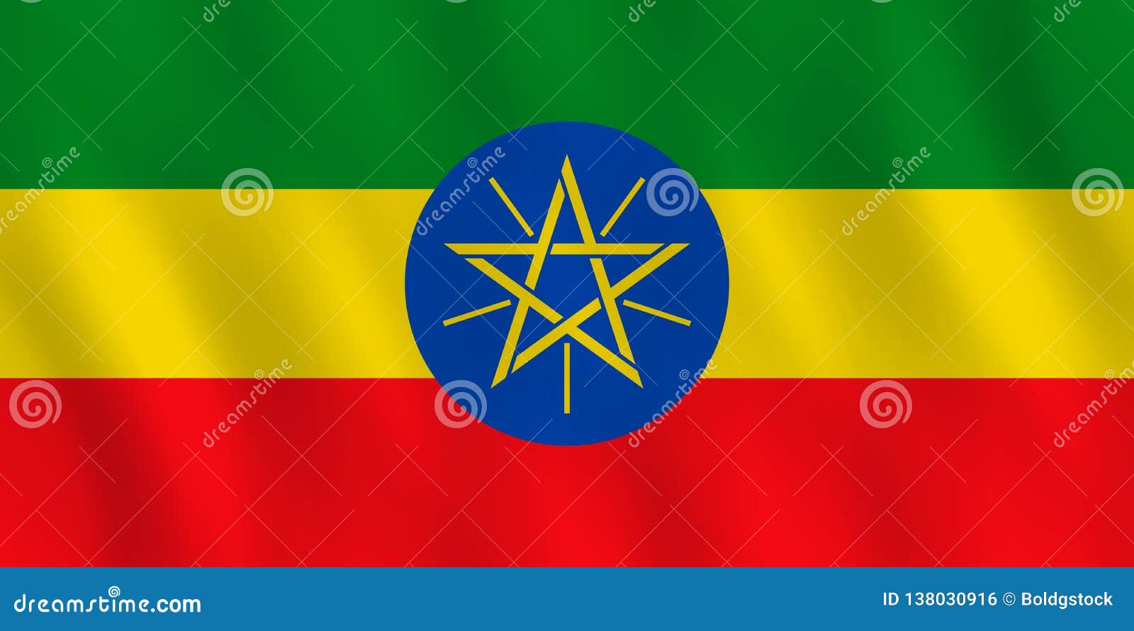 Download Ethiopia Flag With Waving Effect, Official Proportion ...