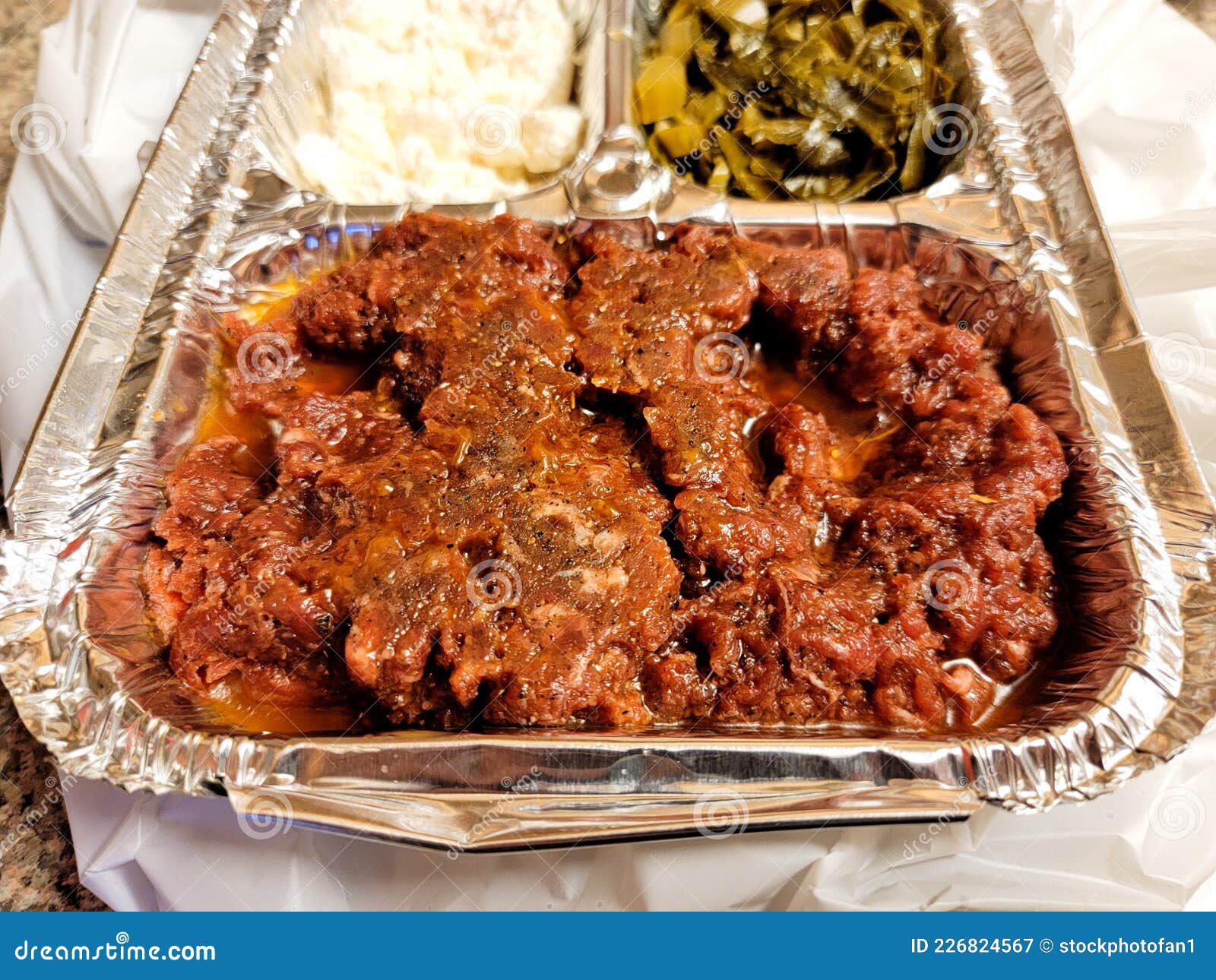 Ethiopian Food Raw Beef and Greens and Cheese Stock Image - Image of