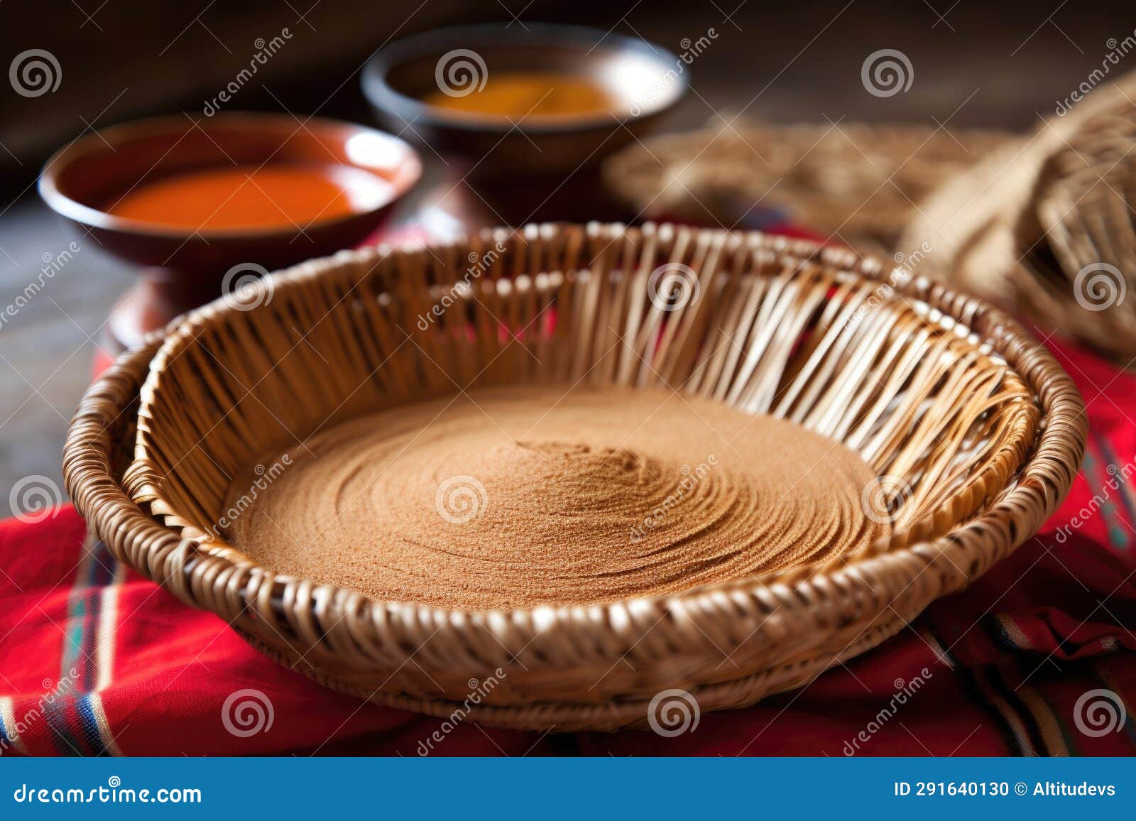Ethiopian Injera in a Woven Basket Stock Photo Image of delicious