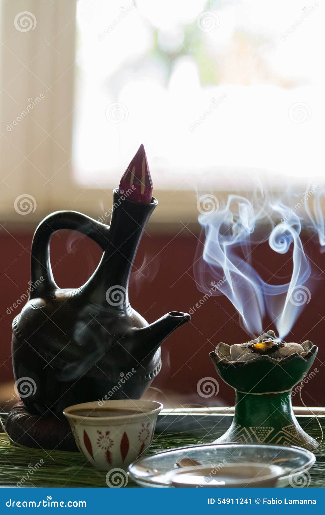 Ethiopian Traditional Coffee Ceremony Stock Image - Image of break