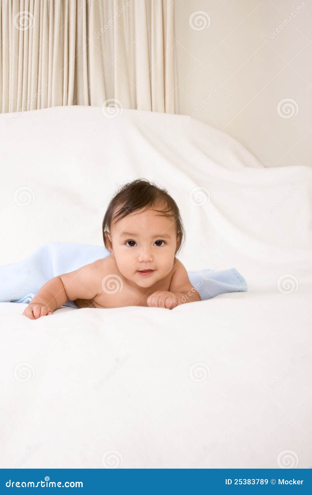 Ethnic Baby Boy Lying Down on Blanket Stock Image Image of happiness