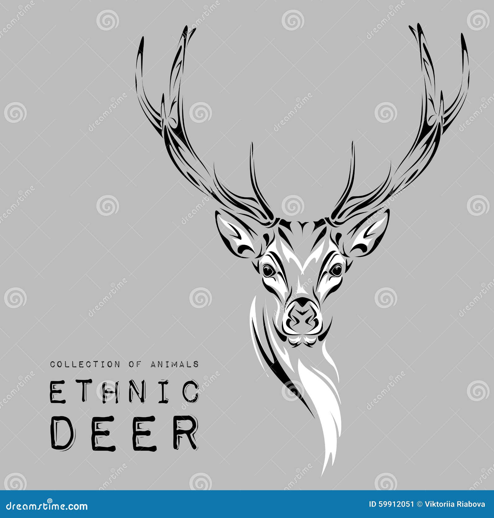 Deer Head Tattoo Design