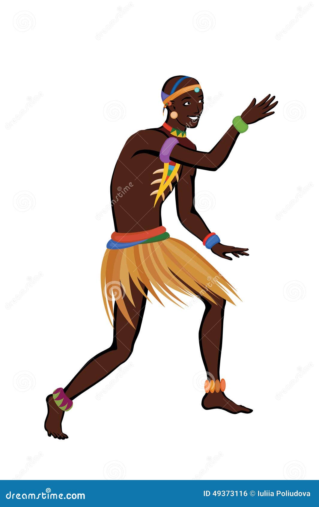 Ethnic dance african man stock illustration. Illustration of people -  49373116