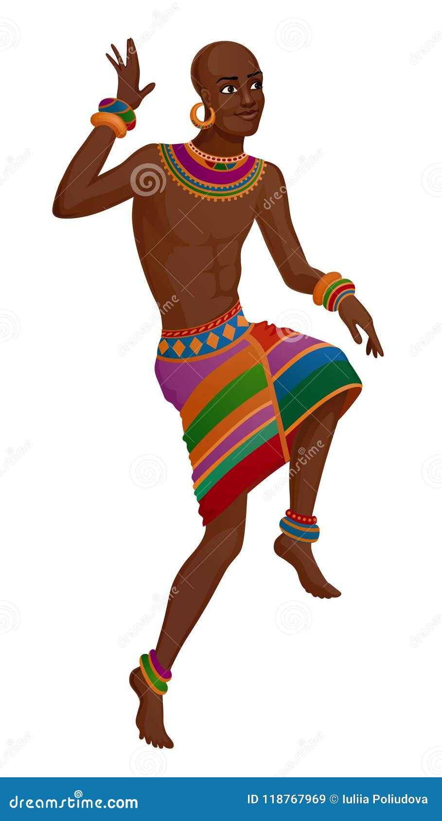 Ethnic Dance of Cartoon African Man Stock Illustration - Illustration of  cartoon, elegance: 118767969
