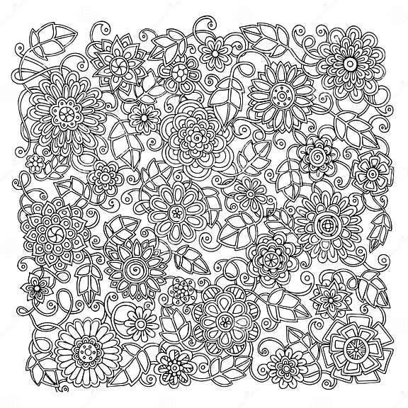 Ethnic Floral Retro Doodle Background Pattern Stock Vector ...