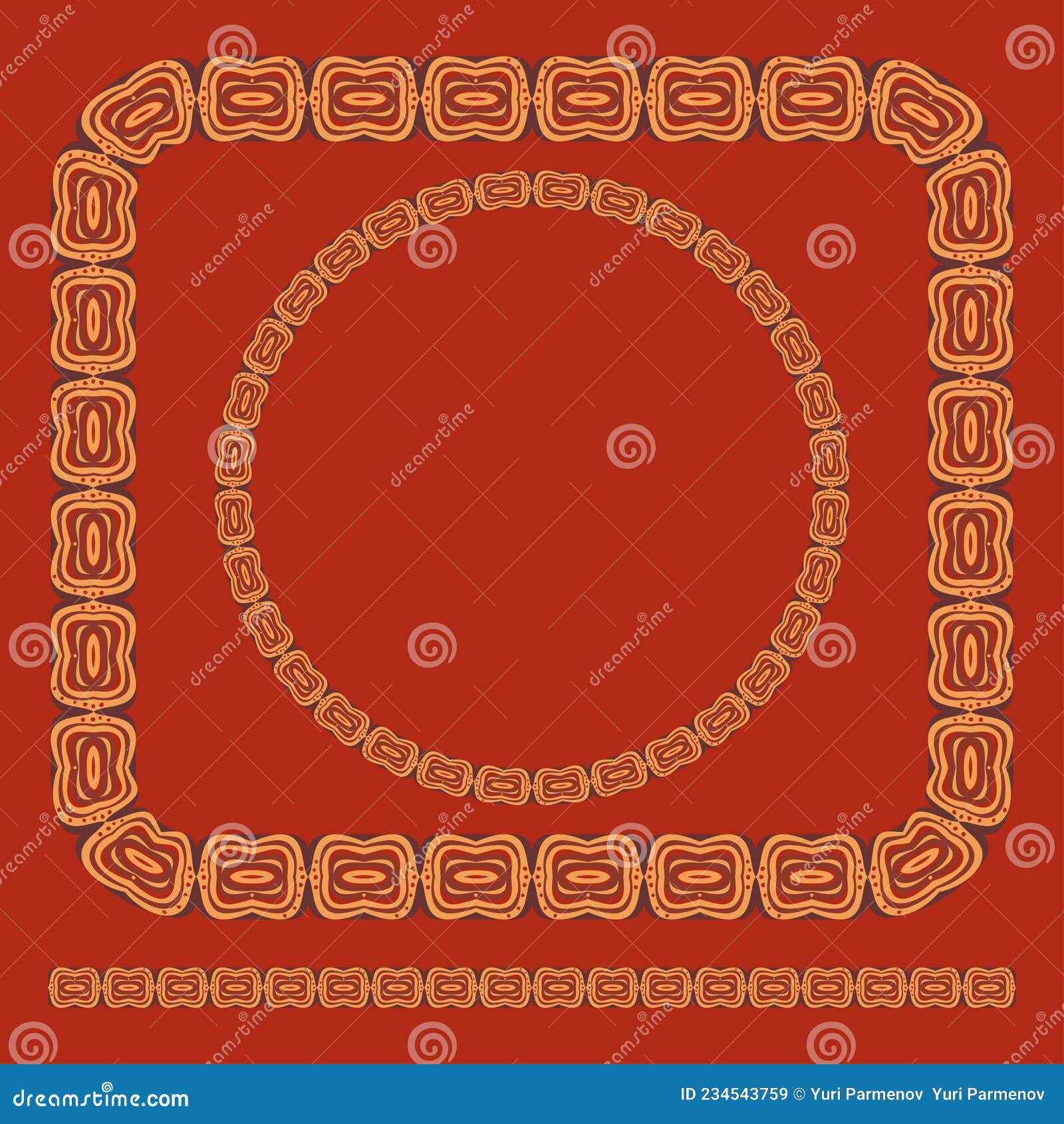 ethnic round and rectangular frame. tribal hand drawn circle african style  s for branding. 