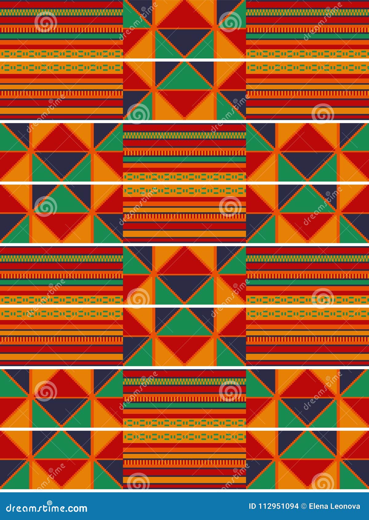 Colorful African Print. Cloth Kente. Seamless Pattern. Stock Vector ...