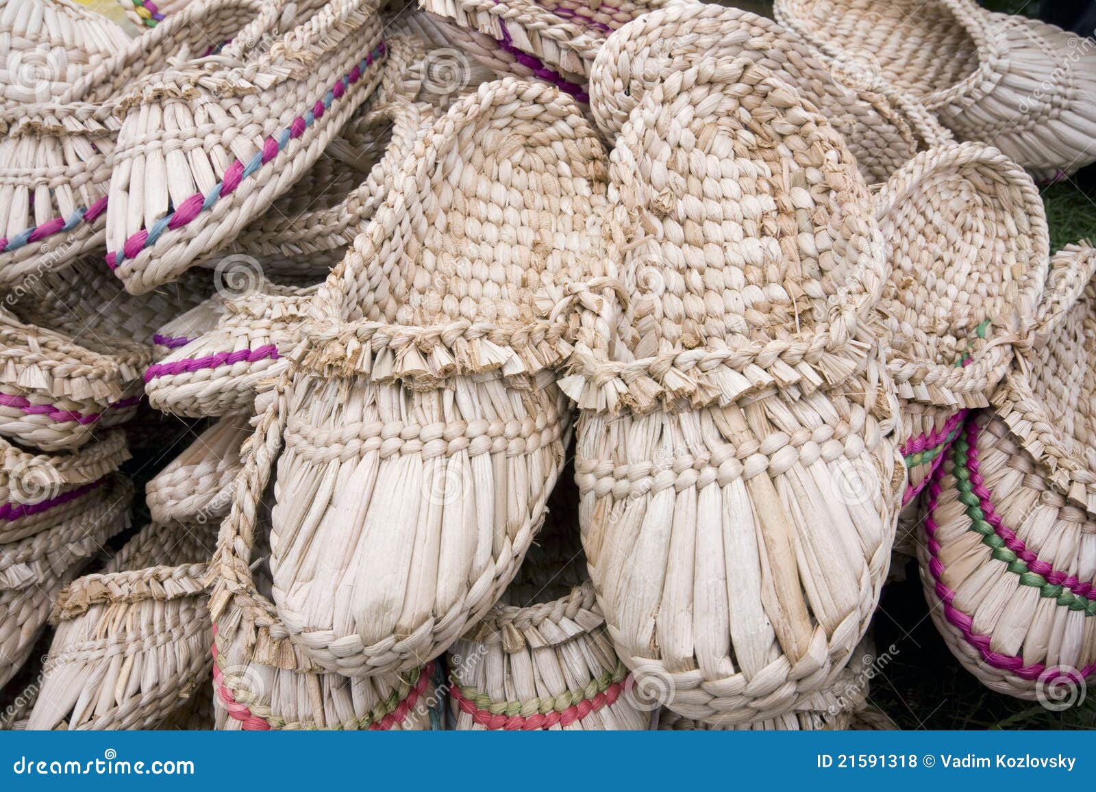 Ethnic shoes stock photo. Image of nature, strow, slippers 21591318