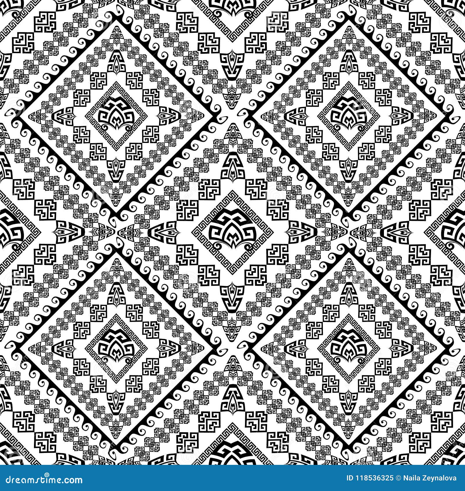 Ethnic Tribal Style Ancient Greek Seamless Pattern. Stock Vector ...
