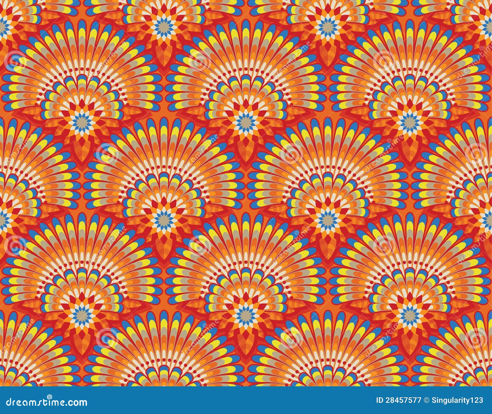 Ethnic wallpaper pattern stock vector. Illustration of flower - 28457577