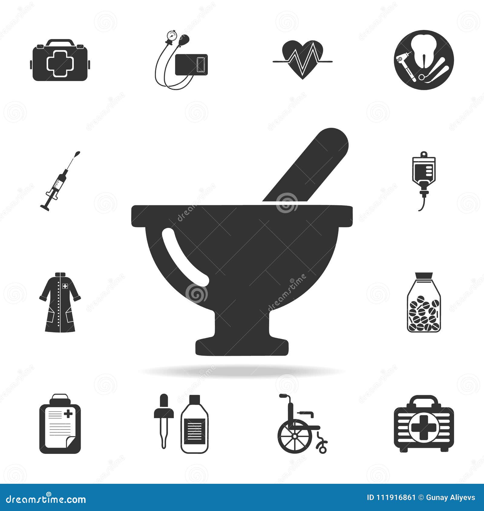 Premium Vector  Mortar and pestle icon logo vector design template