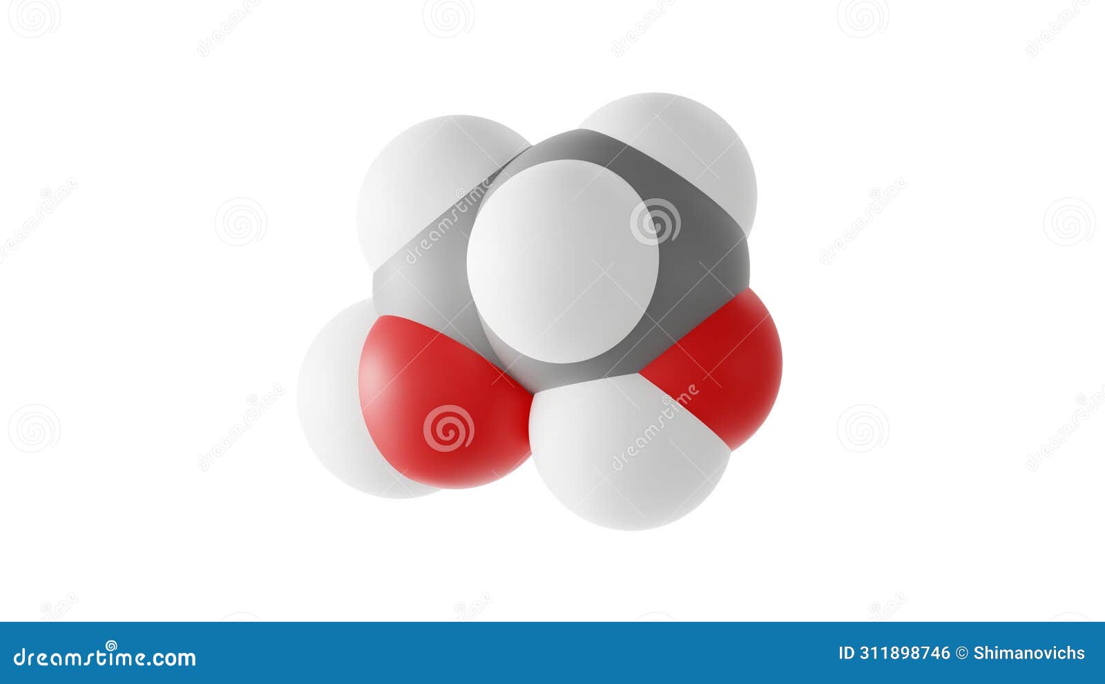 Ethylene Glycol Molecular Structure, 3d Model Molecule, Antifreeze