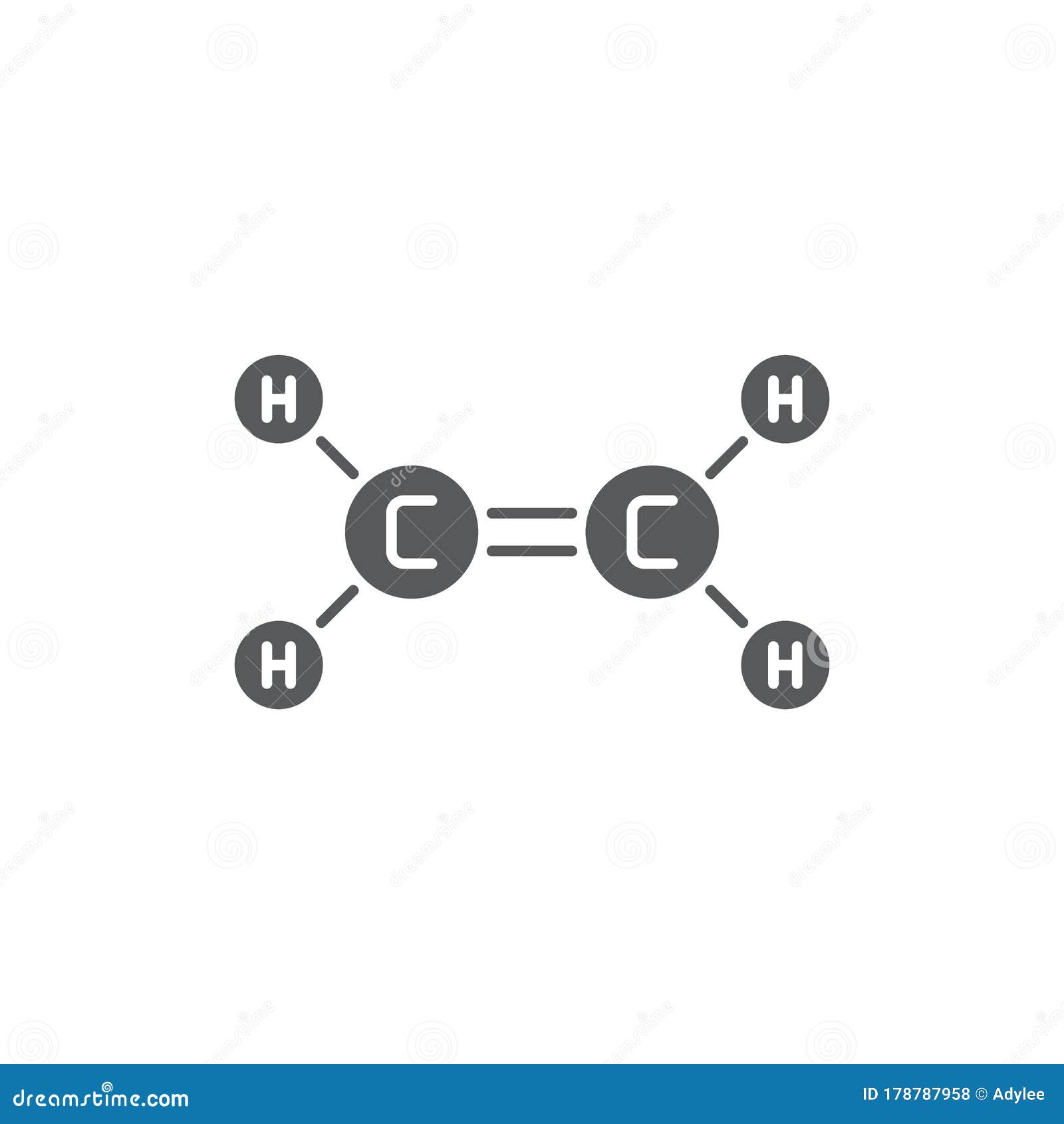 Ethylene Molecule Structure Vector Icon Symbol Isoalted on White ...