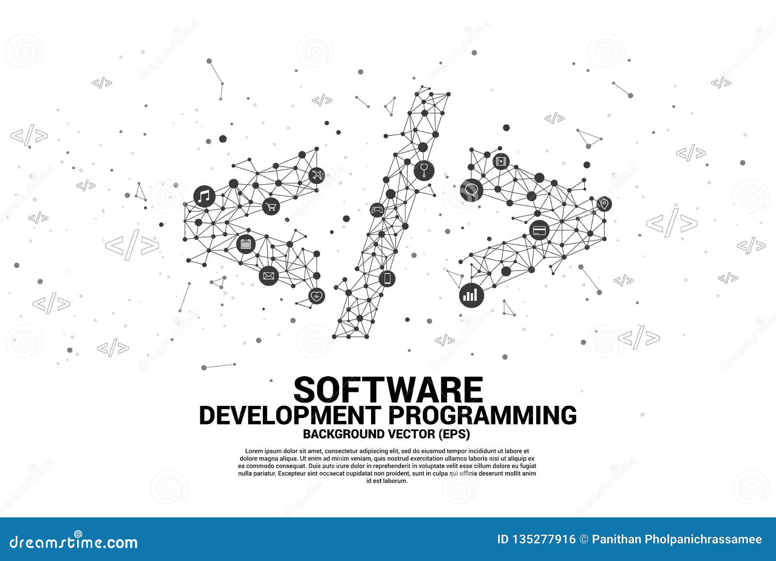 Etichetta Di Programmazione Di Sviluppo Di Software Di Vettore Con Il ...