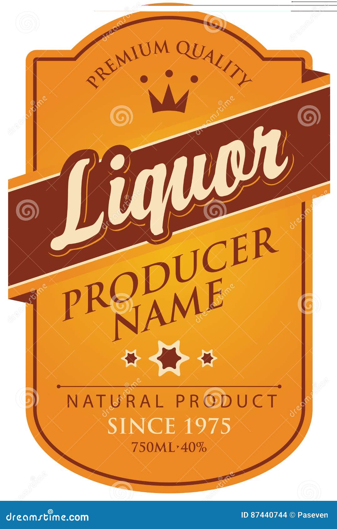 Etichetta Per Liquore Illustrazione Vettoriale Illustrazione Di Moderno