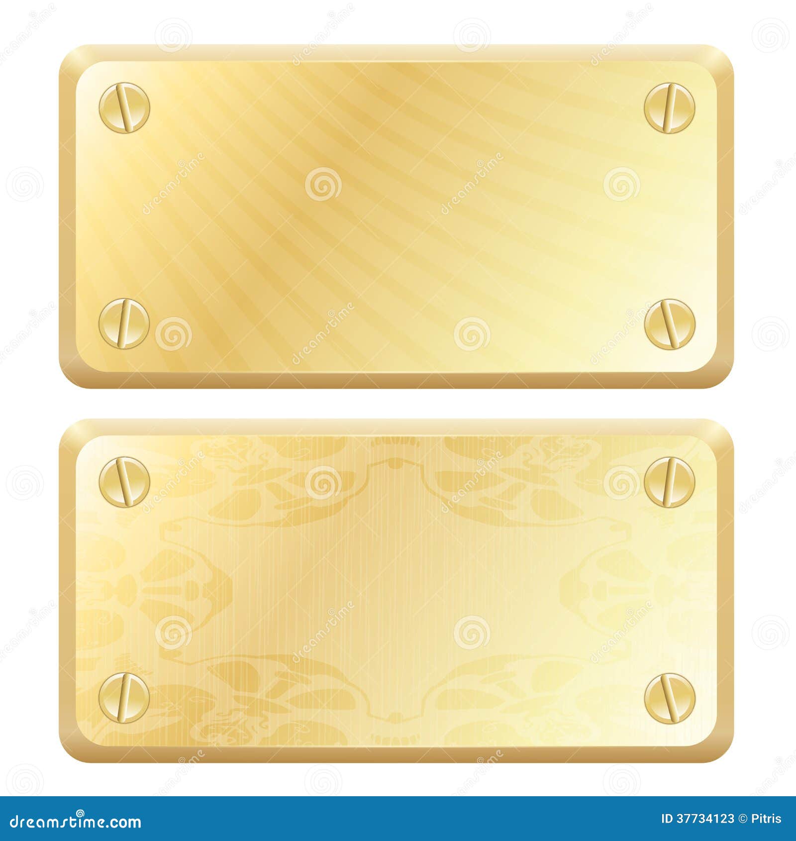 Targhette Adesive In Alluminio 'Tirare-Spingere' - 160x40 Mm, Oro, Autoadesive