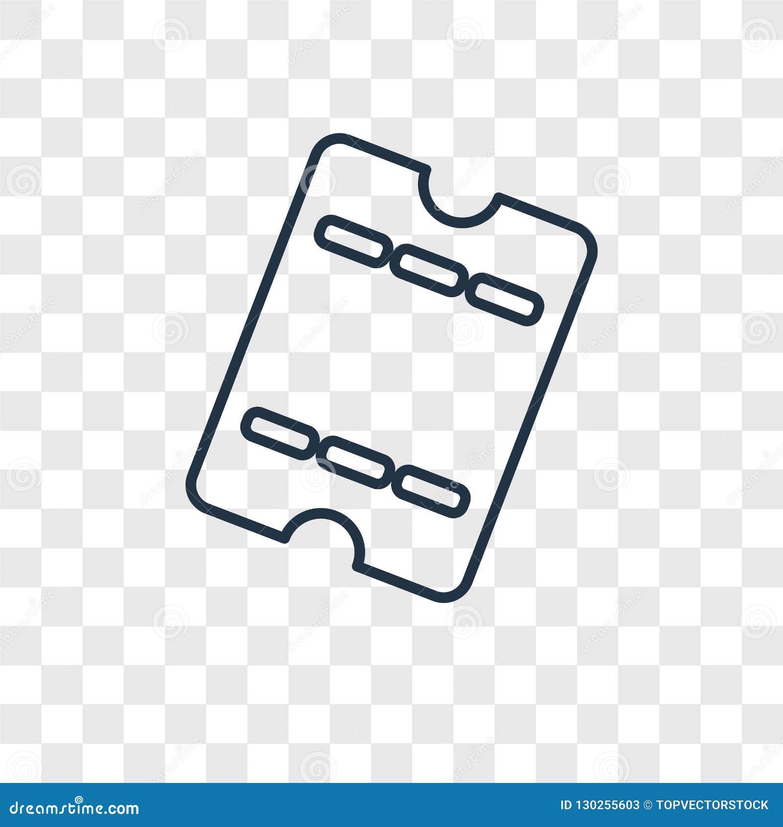 eticket concept  linear icon  on transparent background, eticket concept transparency logo in outline style