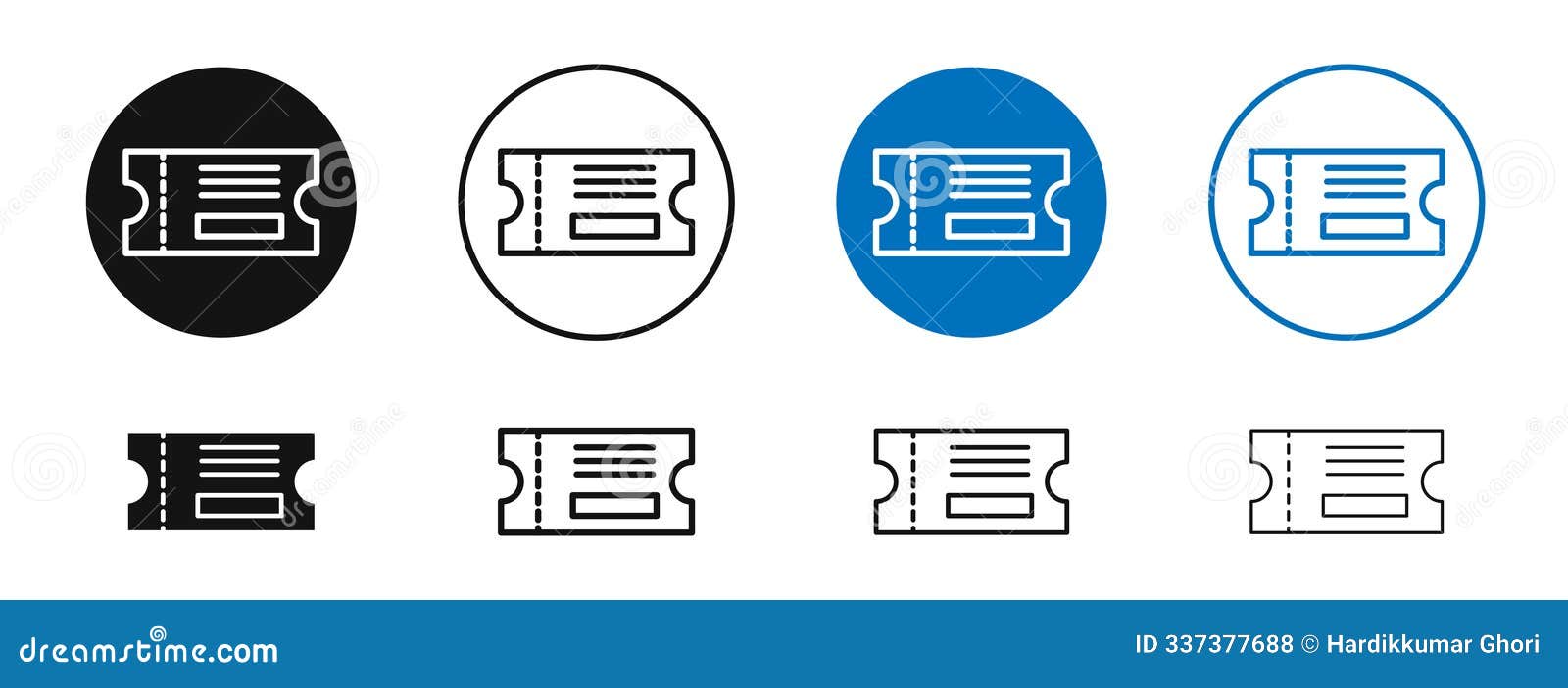 eticket thin line  icon set