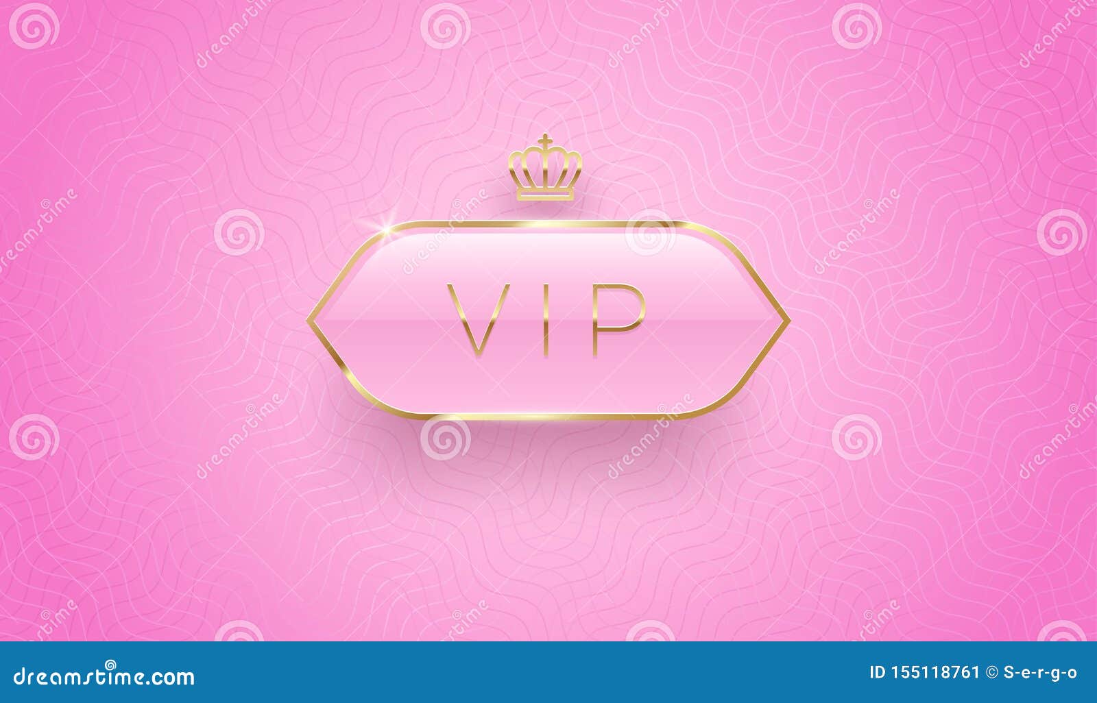 Etikett Aus Vip Glas Mit Goldener Krone Und Rahmen Auf Rosafarbenem Hintergrund Premium Design Luxusvorlagendesign Vektor Abbildung Illustration Von Premium Design
