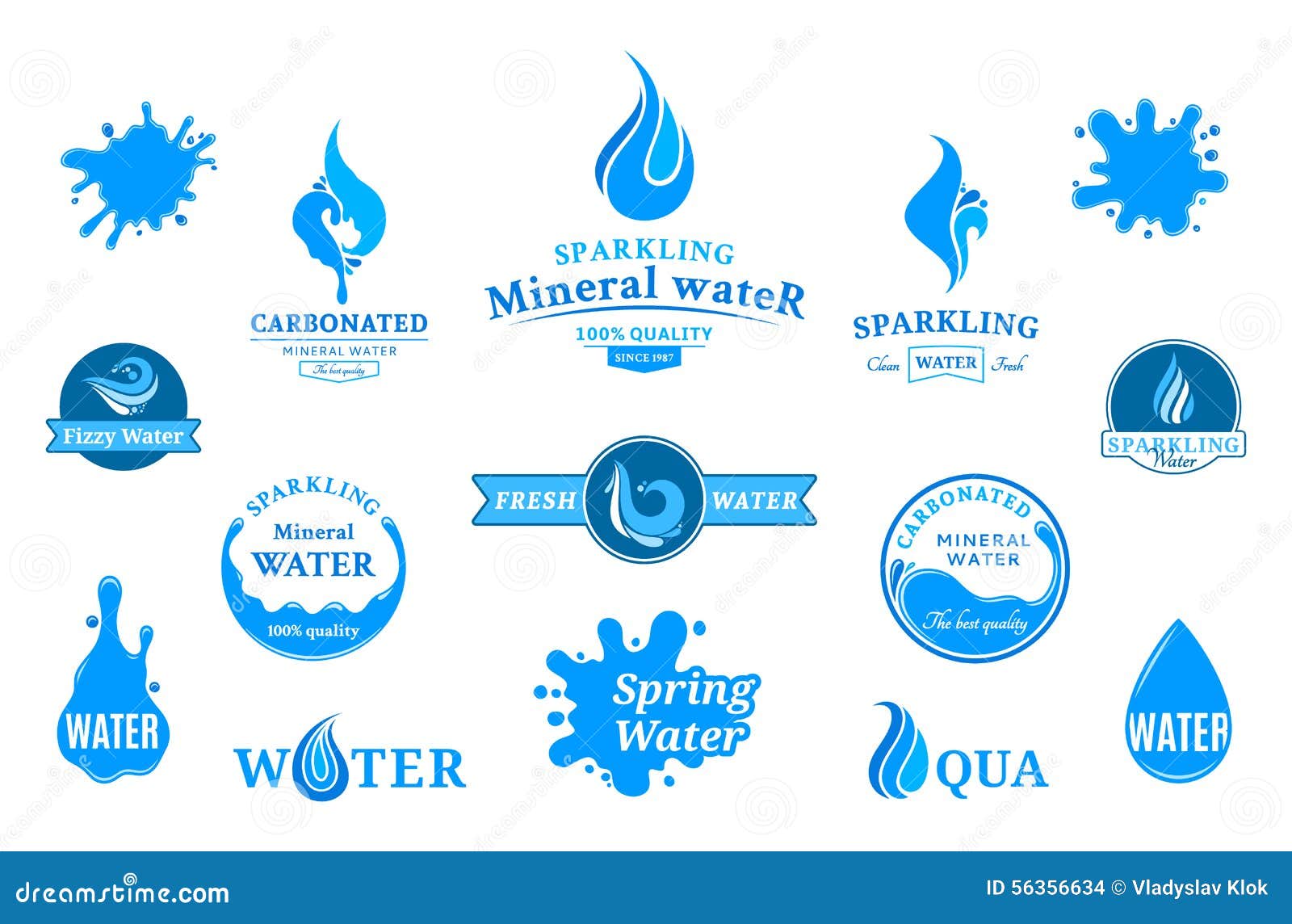 Etiqueta Da água, ícones E Elementos Do Projeto Ilustração do Vetor -  Ilustração de idéia, bebida: 56356634