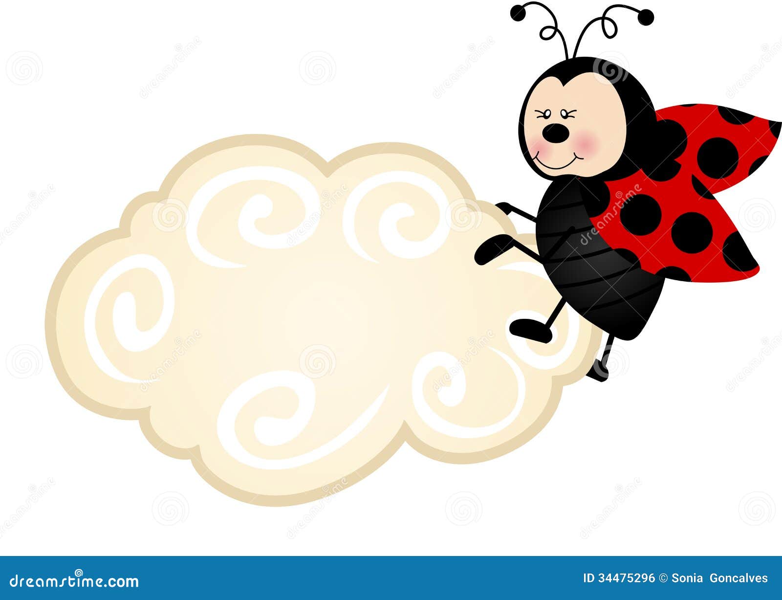 Etiqueta De Joaninha Em Nuvem Ilustração do Vetor - Ilustração de rasparia,  grampo: 34475296, image size:1600x1227