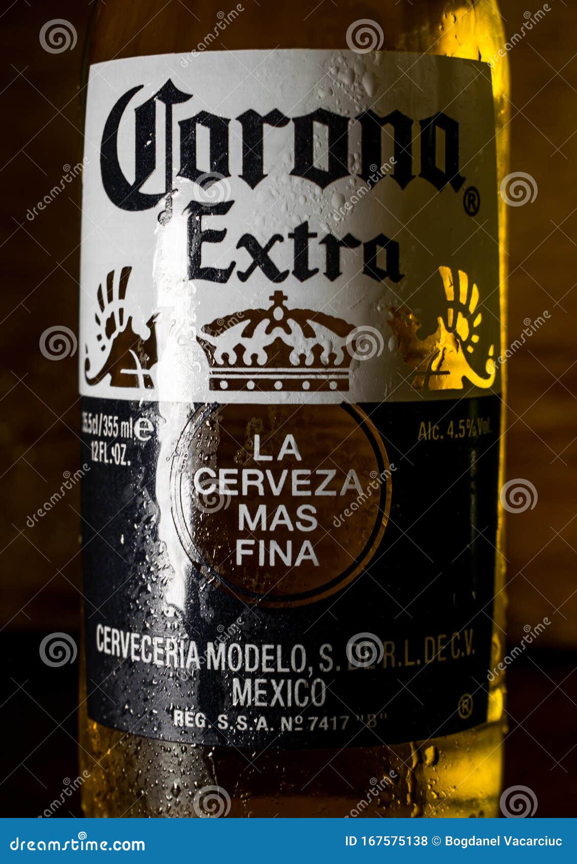 Etiqueta Del Frasco De Cerveza Corona Extra Foto de archivo editorial -  Imagen de primer, cristal: 167575138