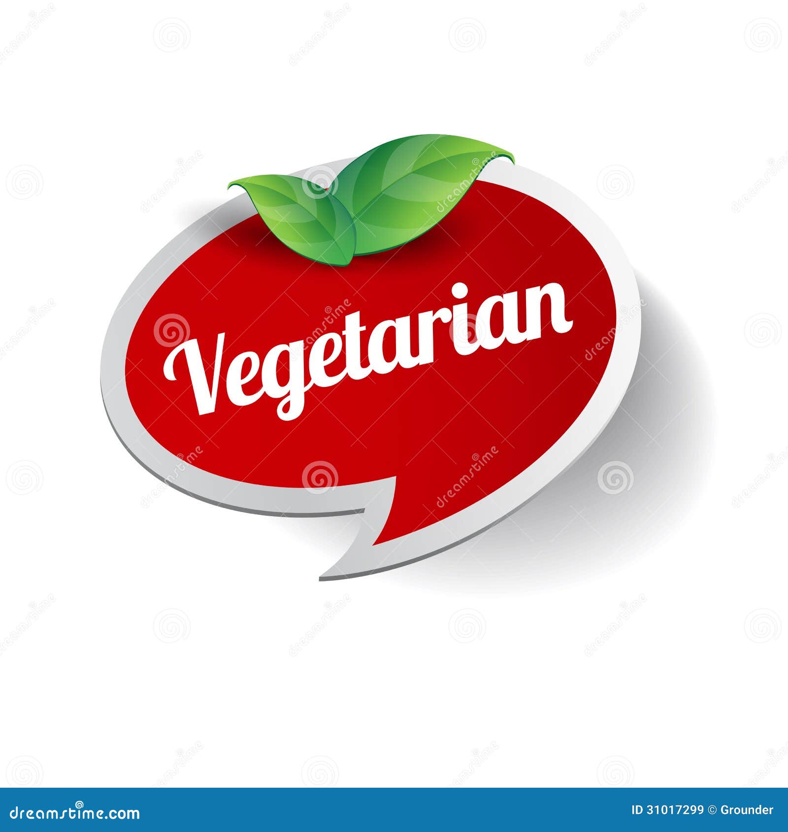 Etiqueta vegetariana de la comida. Vector vegetariano de la etiqueta de la comida aislado