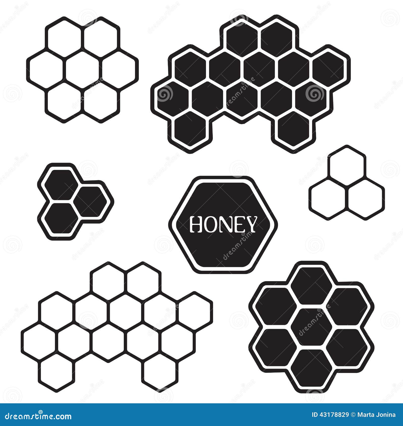 Etiquetas De Silueta De Panal De Abeja Stock de ilustración - Ilustración  de apicultura, brillante: 43178829, image size:1600x1690
