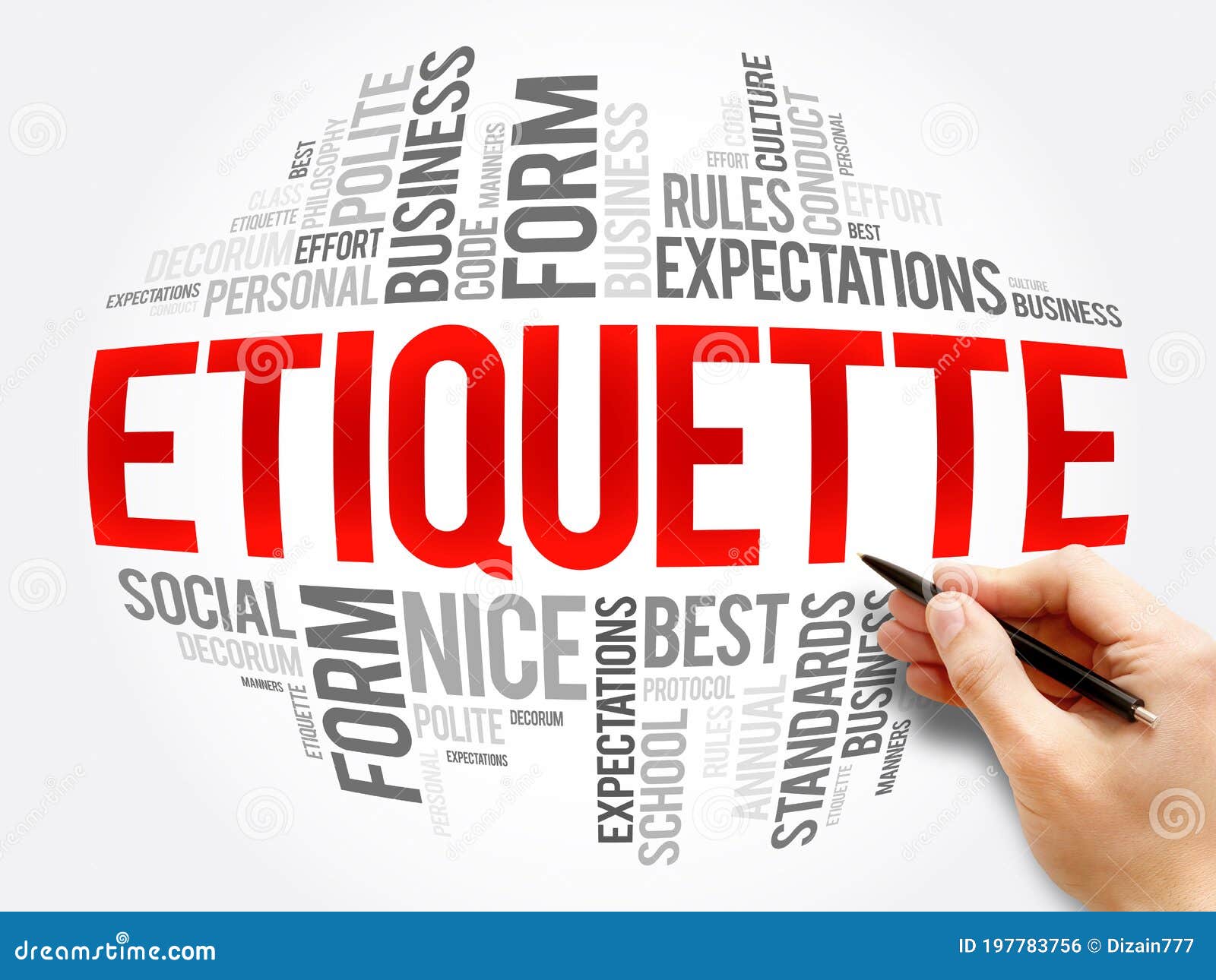 etiquette word cloud collage