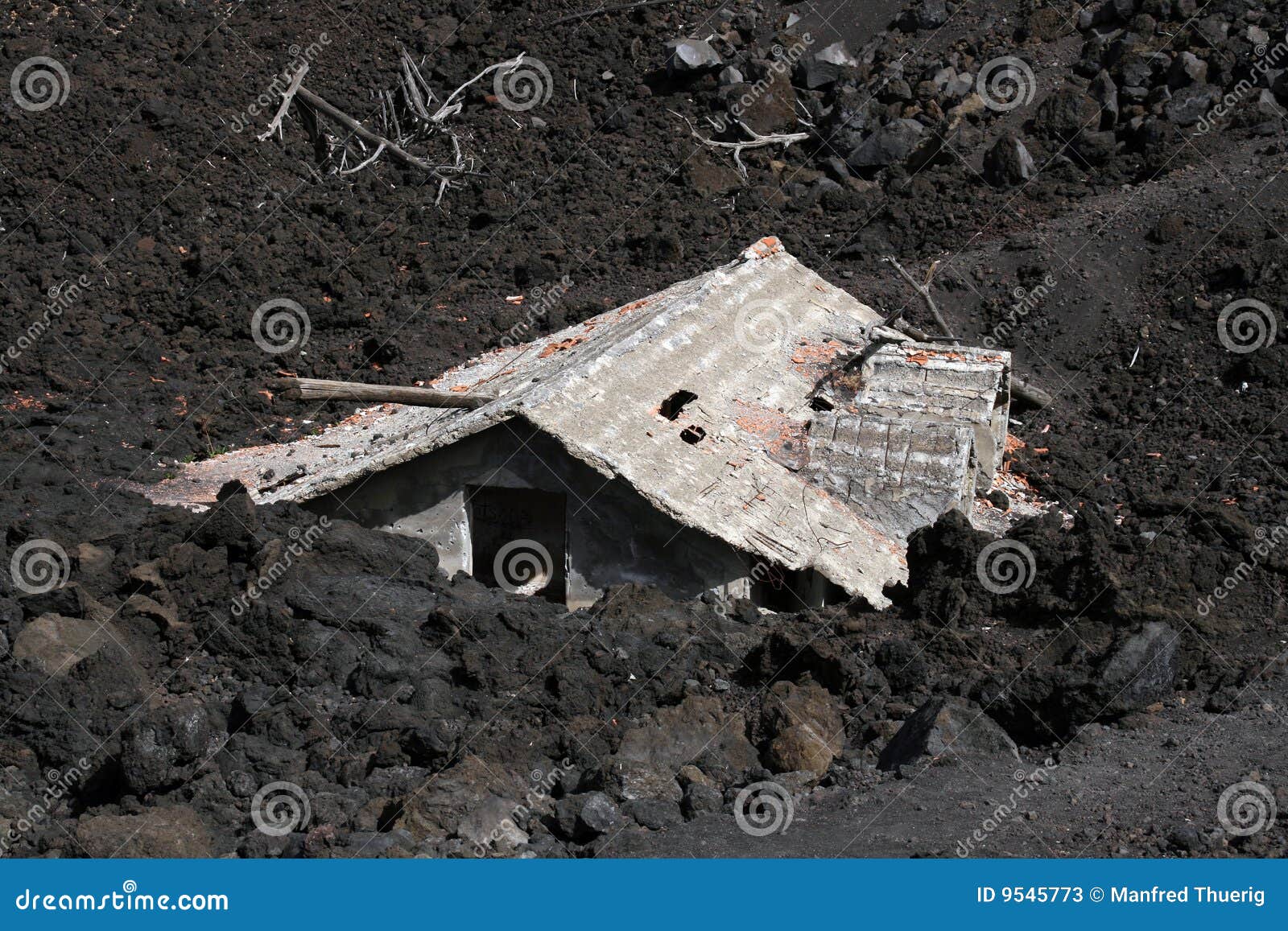 Etna Volcano, Desctructed House Stock Image Image of burst, damaged
