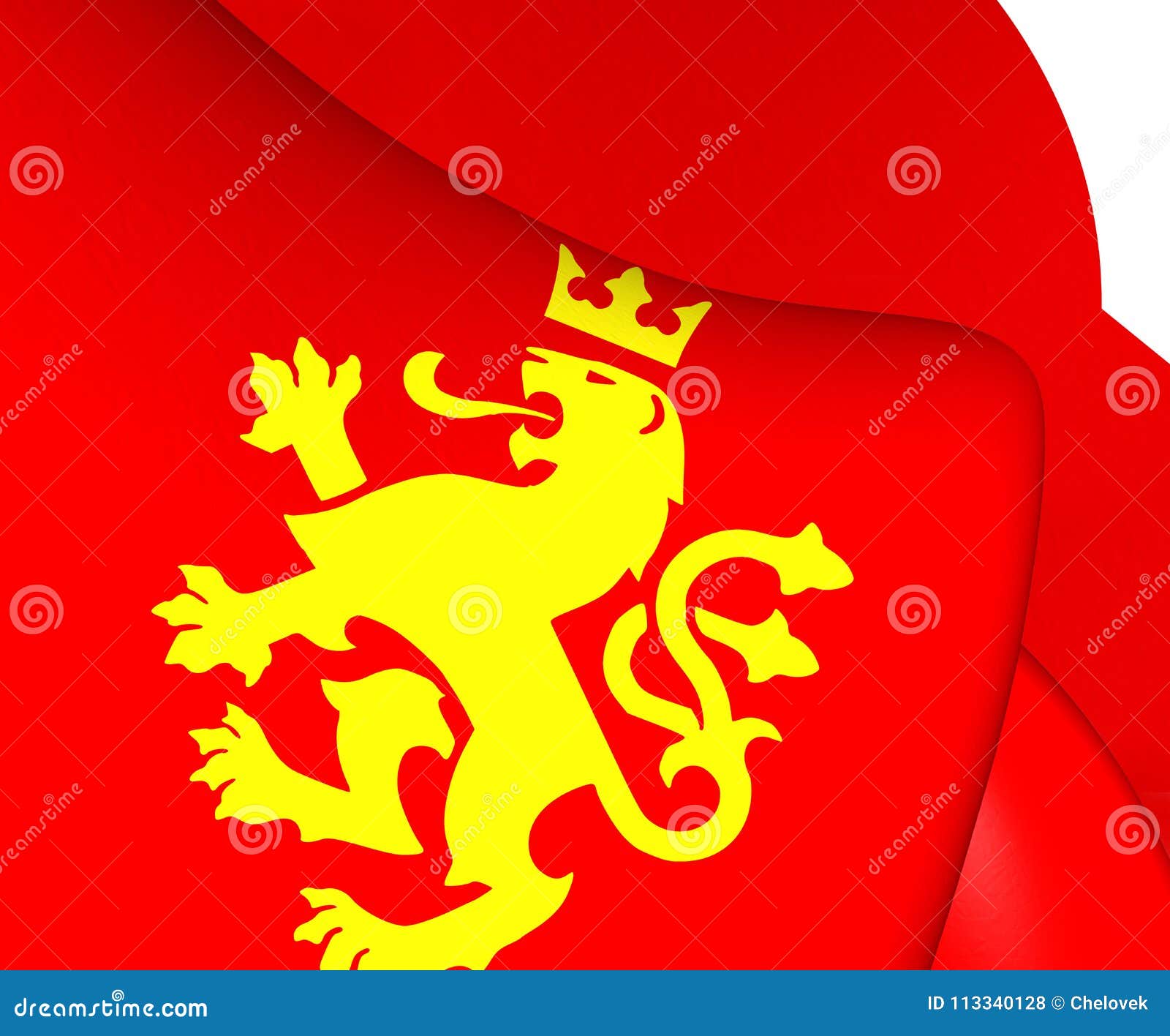 Etnisk Macedonian Lion Flag Stock Illustrationer Illustration av europa, lejon 113340128