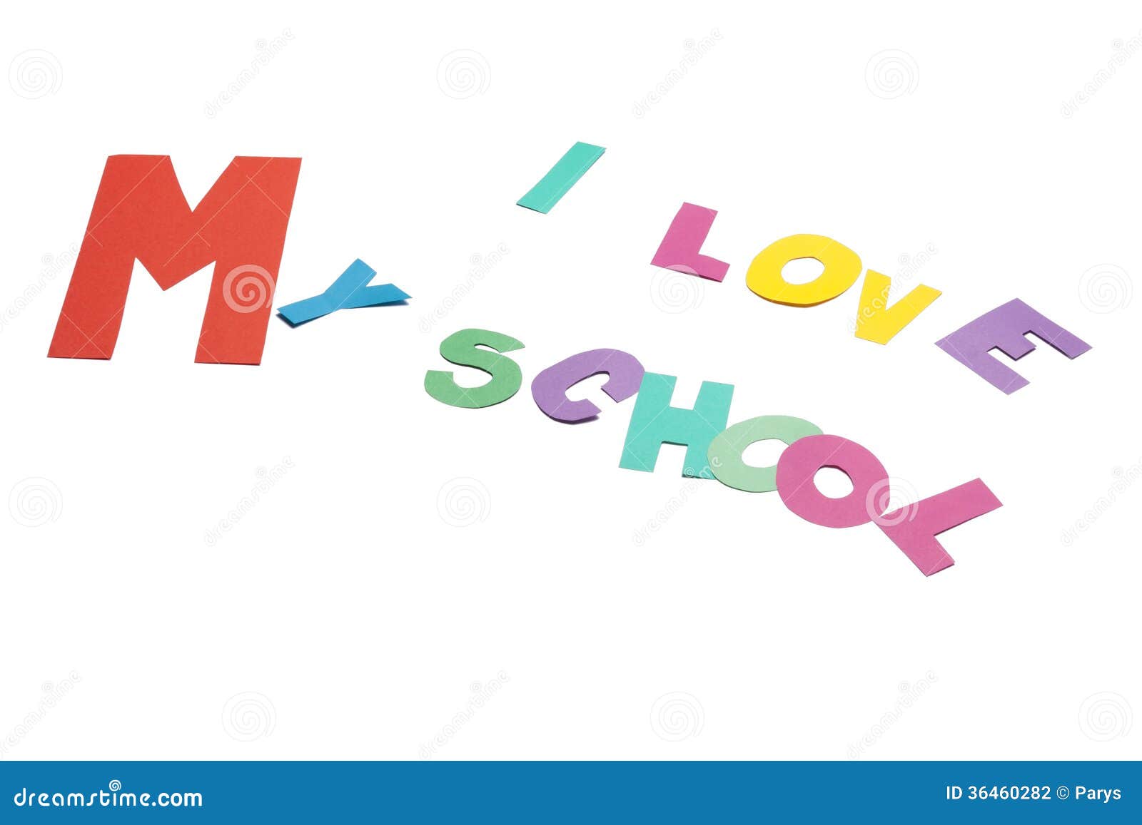 Eu Amo Minha Escola Fundo Branco Foto de Stock Imagem de estudantes