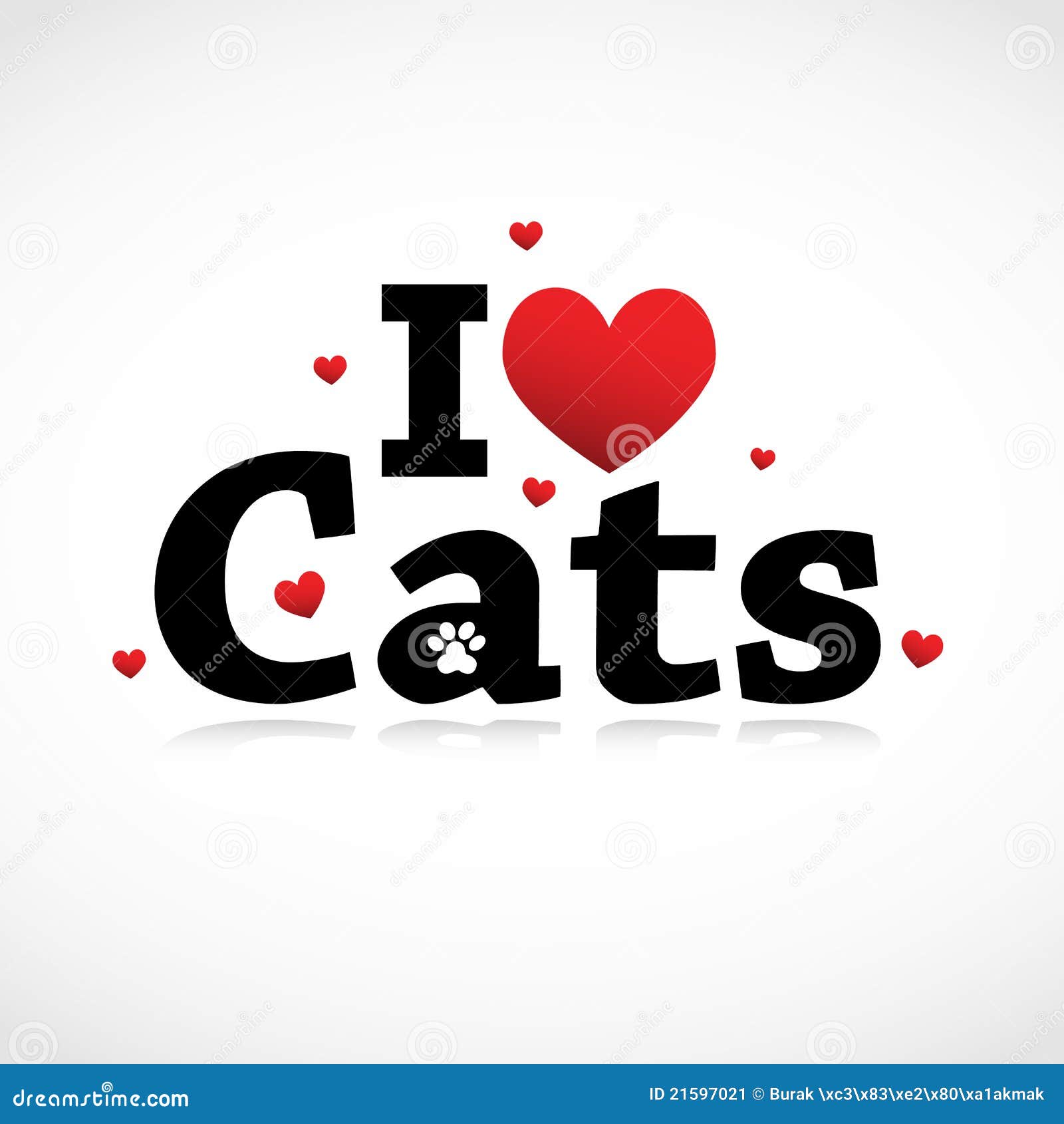 Adesivo Eu Amo Gatos I Love Cats