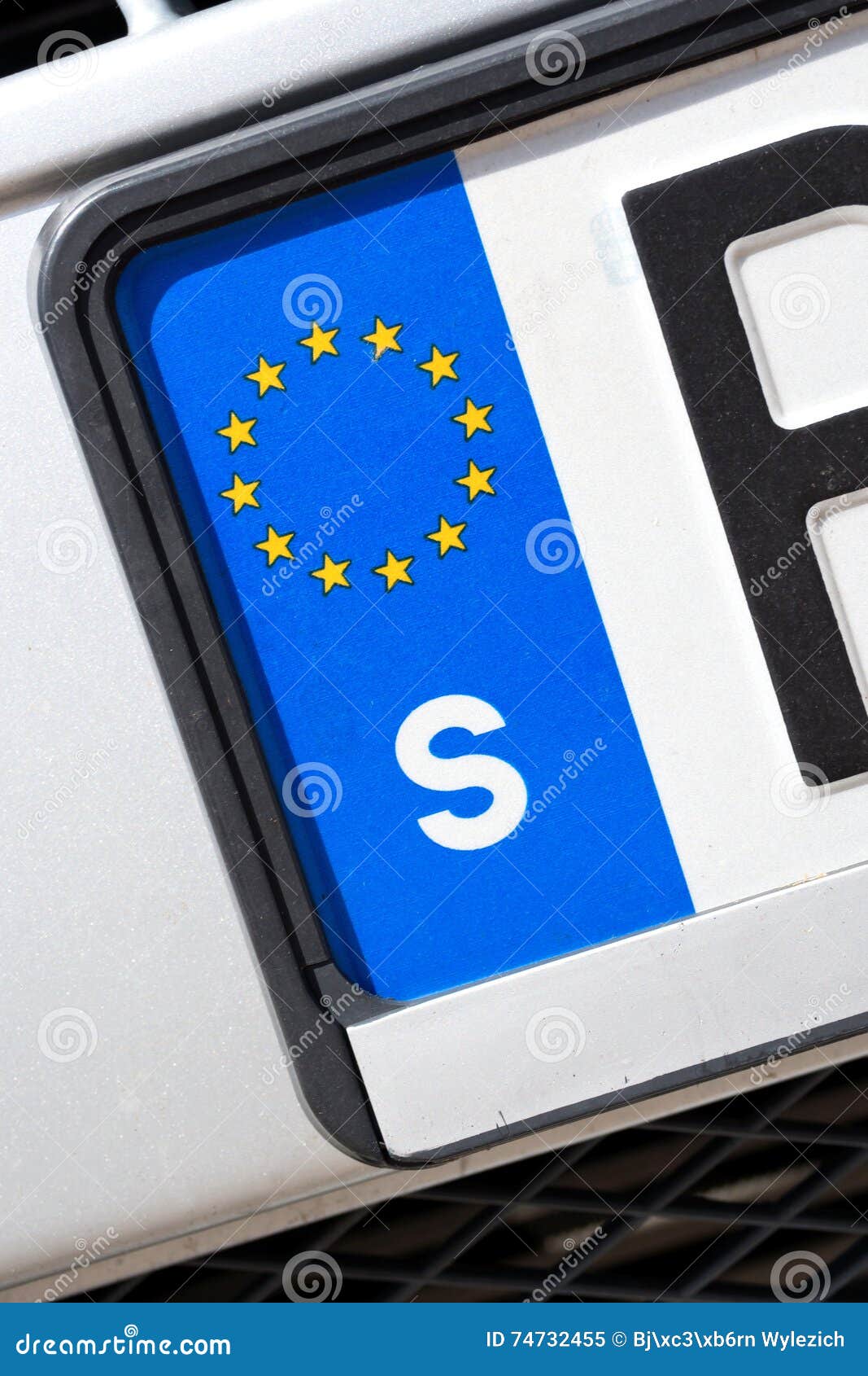 EU-amtliches Kennzeichen - S Stockbild - Bild von kennsatz, euro: 74732455