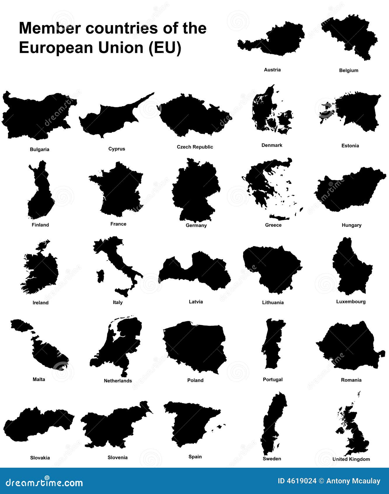 eu countries silhouettes