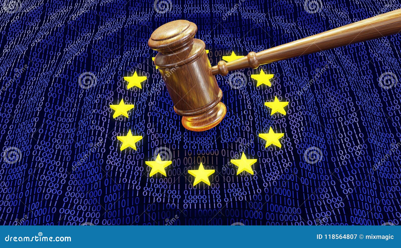 EU Judge Hammer Hitting GDPR Data Bits and Bytes Sentencing Euro Stock