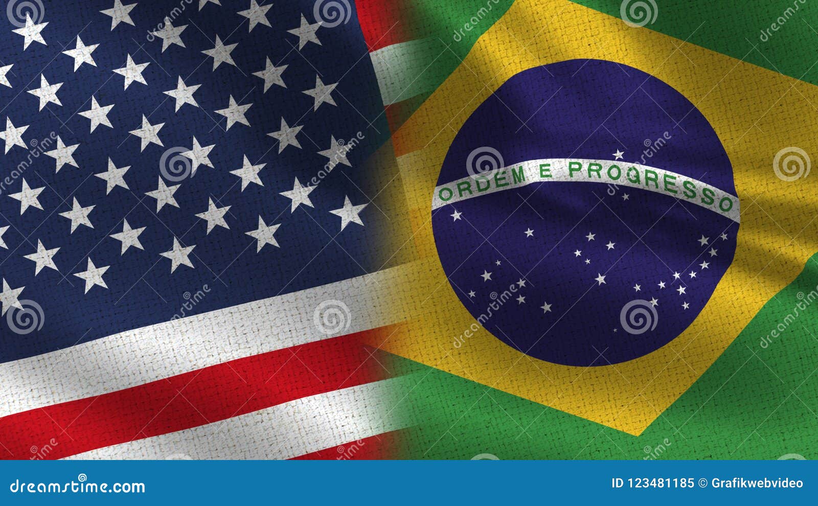 EUA E Bandeiras Realísticas De Brasil Meias Junto Ilustração Stock -  Ilustração de americano, textura: 123481185
