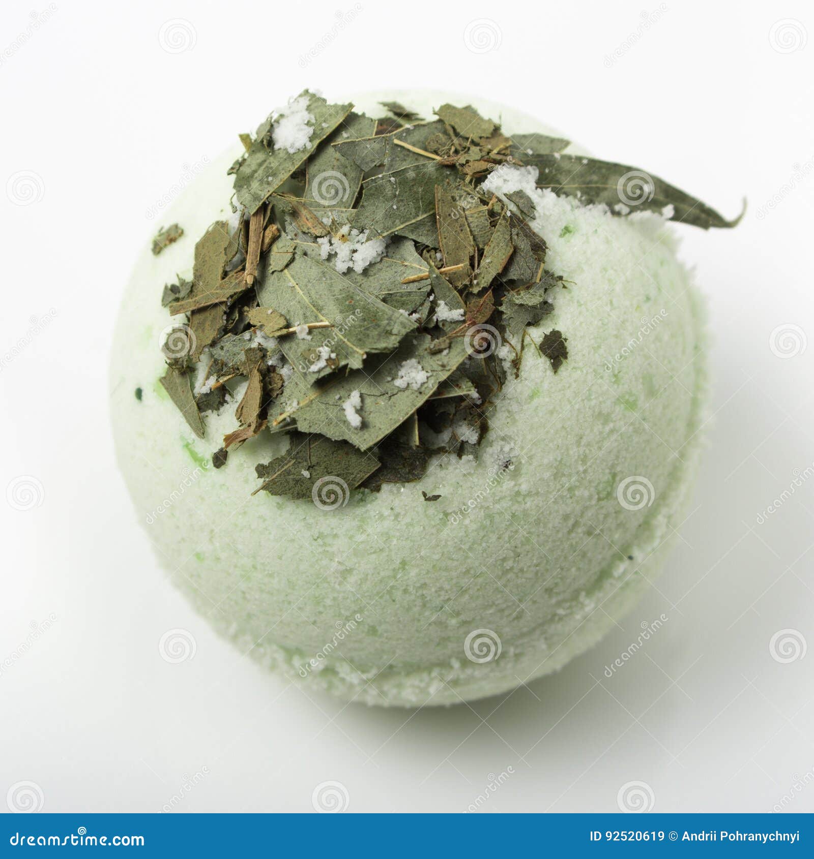 Eucalyptus Bath Bomb on a White Stock Image Image of background