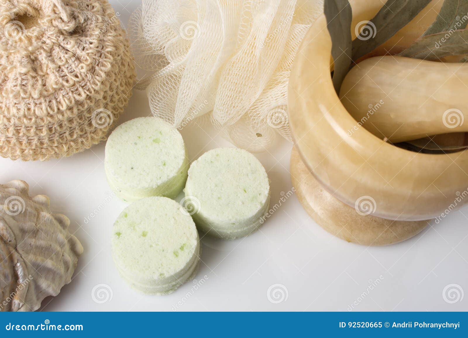 Eucalyptus Bath Bomb on a White Stock Image Image of organic