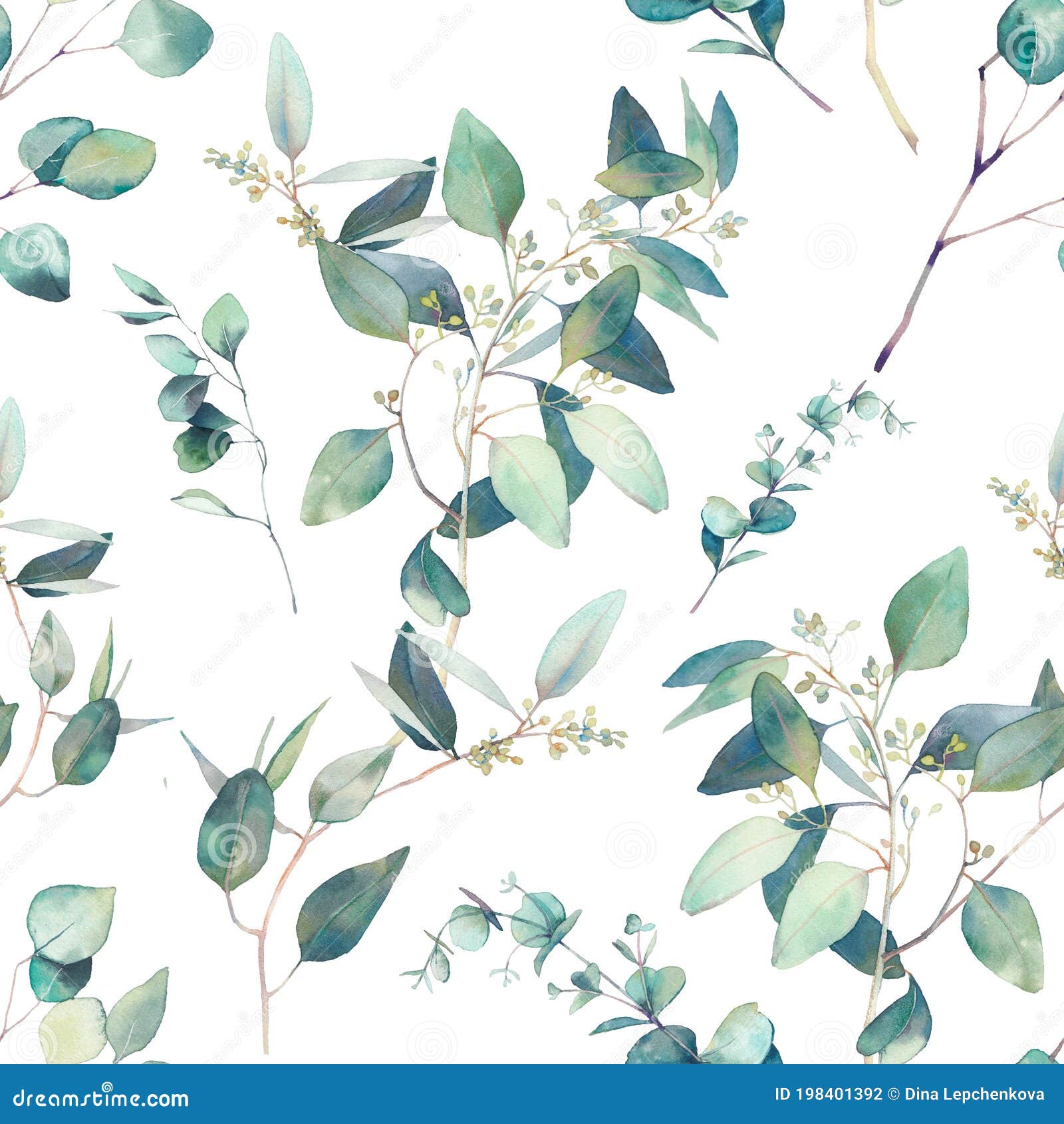 EUCALYPTUS Floral Wallpaper Stock Photo - Image of decorative, artistic:  198401392