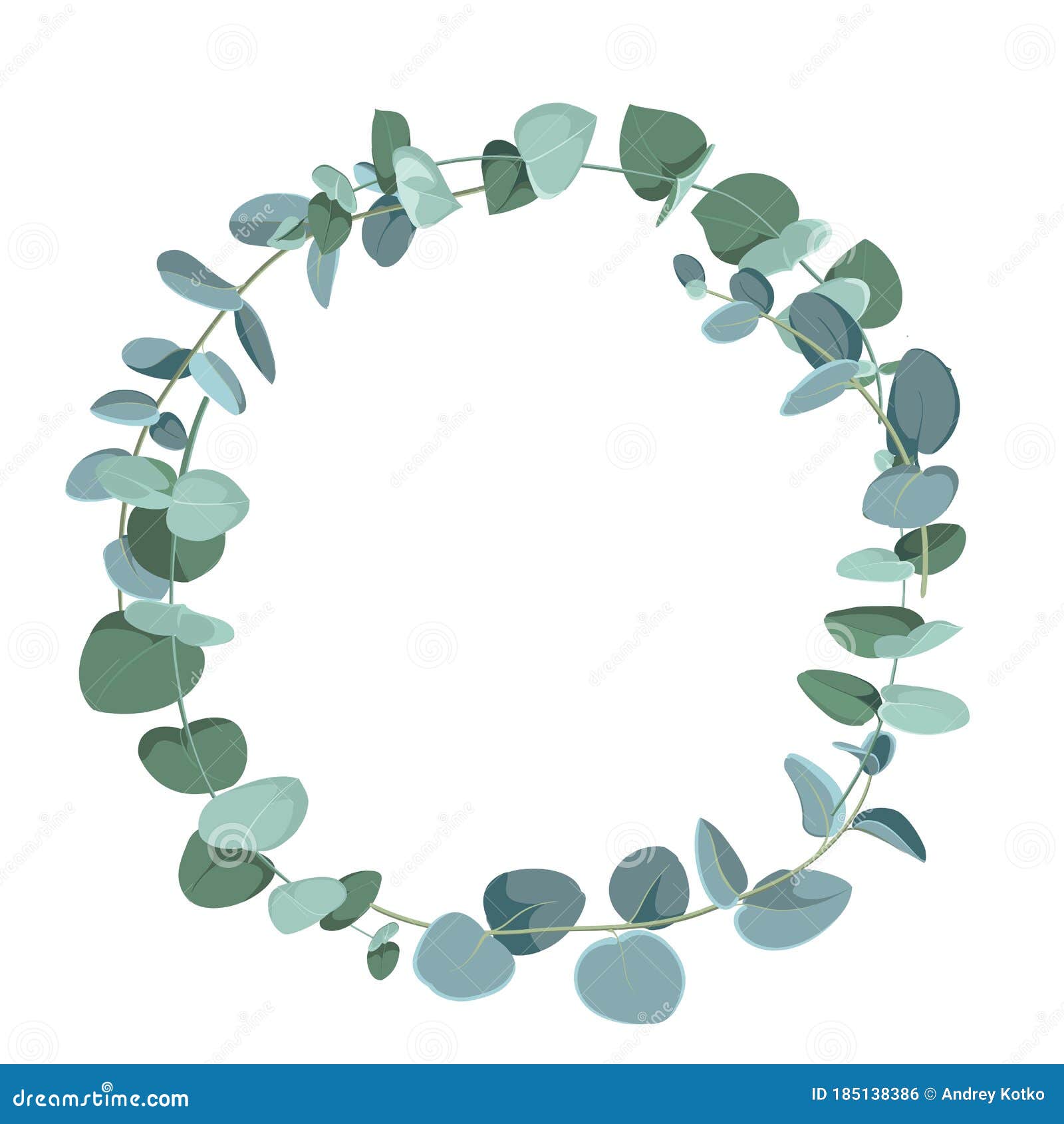 Download Eucalyptus Tropical Plant In Form Of Circle On White ...