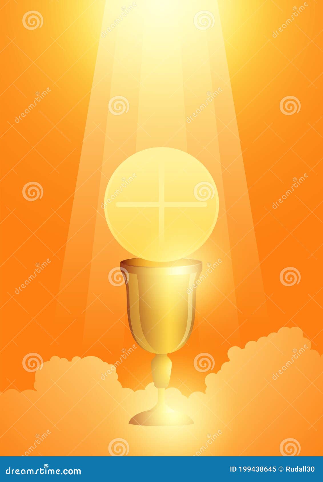 Eucharist Symbol with Golden Chalice and Host Stock Vector ...